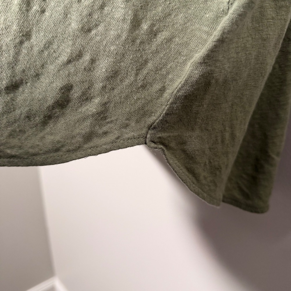 Tahari Light Green 100% Linen Short Sleeve Tee - Picture 5 of 12